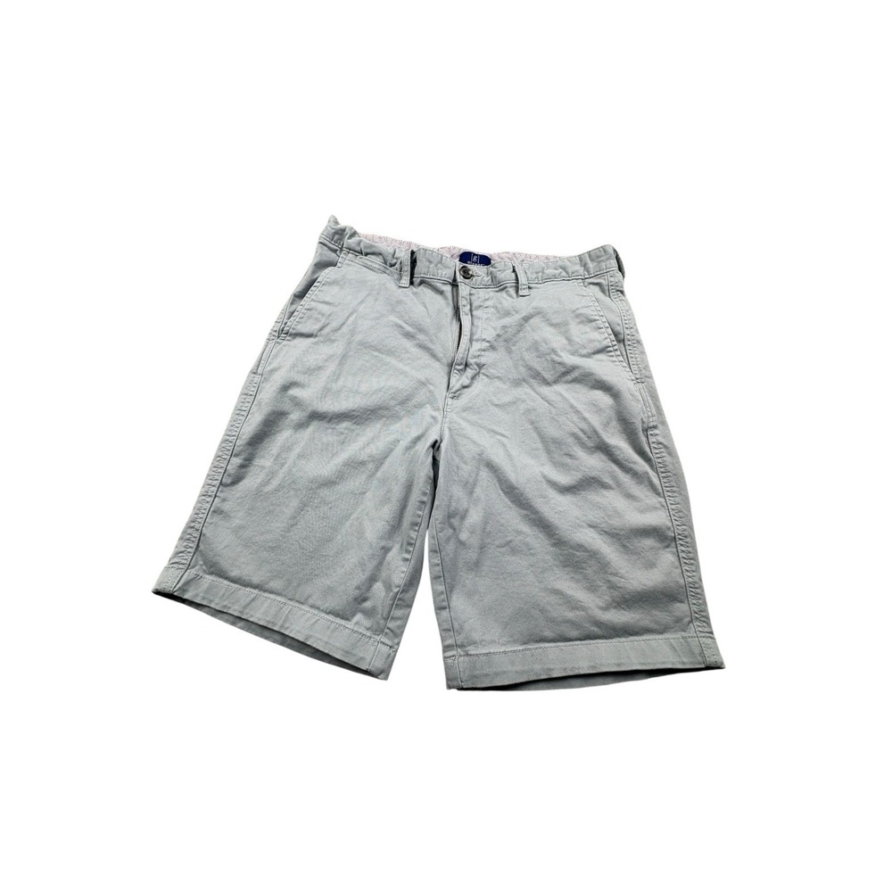 George Men's Chino Shorts Light Blue Gray Flat‎ Front Size 32